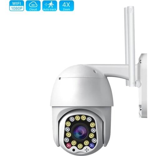 2MP Wifi PTZ Camera 17 LED Auto Tracking Human Detection Wireless IP Camera Outdoor 4X Digital Zoom ONVIF Security Kamera