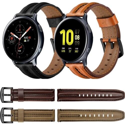 For Samsung Galaxy Watch Active2 EasyFit Leather Strap 44mm Active 2 40mm Band Straps Smartwatch Watchband Bracelet Accessories