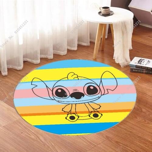 Disney Lilo & Stitch Round Mat Bathroom Child Boy Girl Carpet Hallway Doormat Anti - Slip Bathroom Absorb Water Kitchen Rug