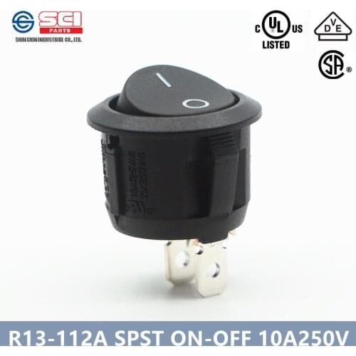 Taiwan SCI R13-112A STSP rocker switch/ON-OFF 2pins /250V 10A 125V 16A /Toy‘s ’power switch