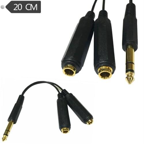 LBSC 6.35mm one minute two audio line 6.5 revolution double 6.5 mother big three core to big two core mother transfer cable