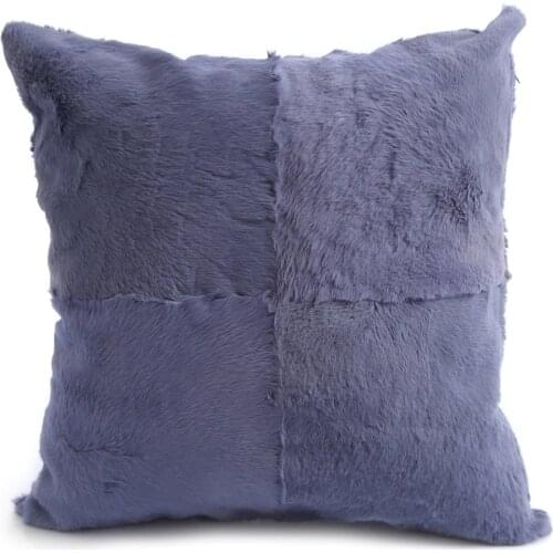 Ice Blue Color Kangaroo Fur Pillow Luxury Soft-Fluffy-Unscented Fur Pillow Striped Design Pillow Home Decor for each Gift Pillow