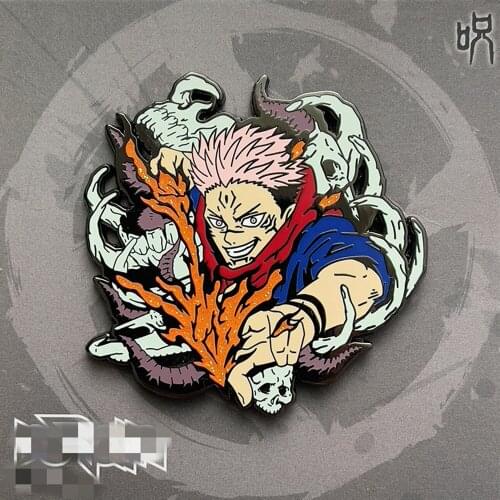 Anime Jujutsu Kaisen Itadori Yuji Metal Badge Article Pin Brooch Original Bag Decor Accessories Cosplay Birthday Gift