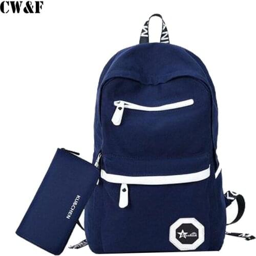 Fashion casual canvas backpack College Students schoolbag
