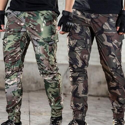 Men Outdoor Camouflage Ultralight Quick Dry Tactical Pants Wear-resistant Breathable Waterproof Climbing Training Sport Trousers
