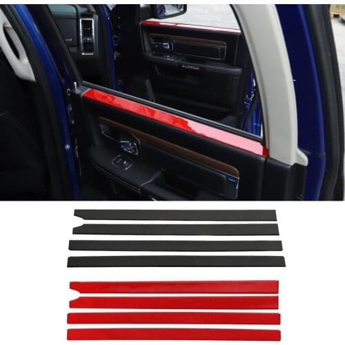 Soft Carbon Fiber Car Window Inner Panel Strips Decorative Cover for Dodge Ram 2010-2015 Interior Mouldings Car Accessories