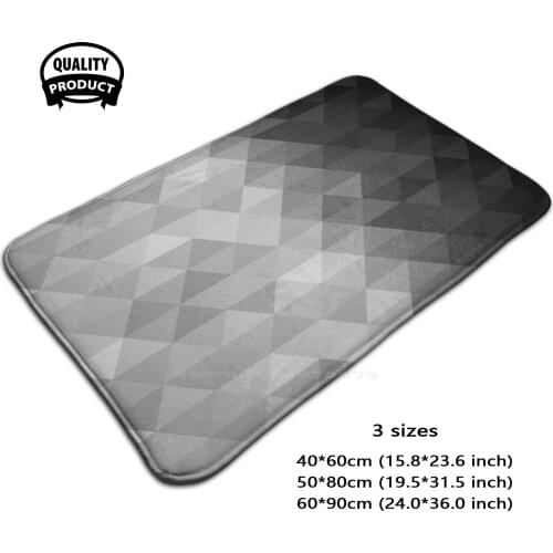 Grayscale E Geometric Squares Pattern 3D Soft Non-Slip Mat Rug Carpet Foot Pad Grayscale Greyscale Pattern Texture E Geometric