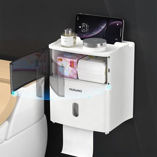 New household wall-mounted waterproof toilet paper box kitchen paper holder toilet paper storage box bathroom pendant