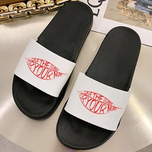 Shoes For Women Summer House Flip Flops Lips Print Women Sandals Bathroom Non-slip Fashion Women Slippers Plus Size 41