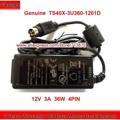Genuine TS40X-3U360-1201D 12V 3A 36W AC Adapter with 4PIN Plug Power Supply