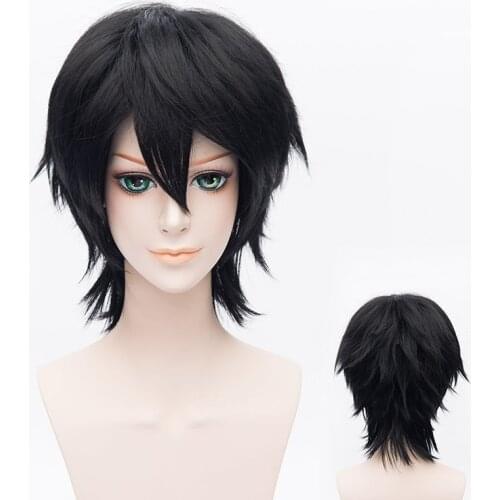 High Quality Anime Bungo Stray Dogs Edogawa Ranpo Wigs Heat Resistant Syntehtic Hair Cosplay Wig + Wig Cap