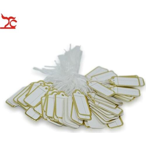 Sale 100PCS/string Tie-on Price Tags With Strings for Jewelry with silver Label Promotion