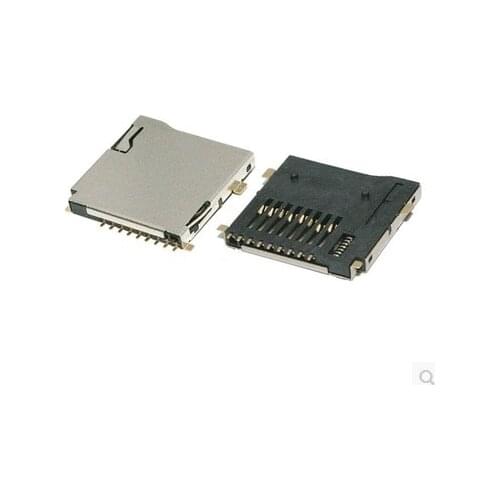 10pcs 9pin Micro SD card slot connectors T-Flash Common style size 14*15mm TF card deck Self acting card slot pop-up