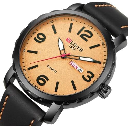 Montre Homme Luxe Large Dial Luminous Calendar Waterproof Male Quartz Mens Watch 2020 Black Men’s Wrist Watch
