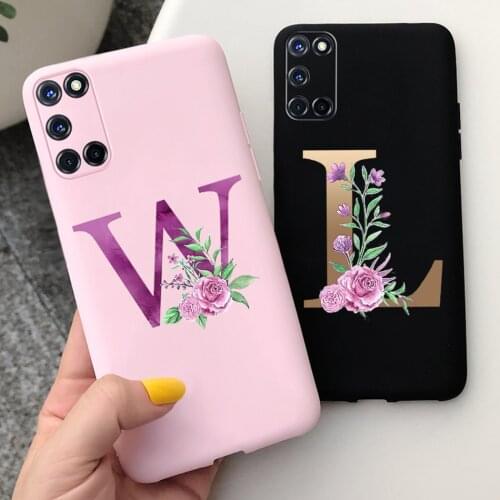 26 Custom Name Letter Monogram Candy Silicone Phone Case For OPPO A52 A72 A92 Soft Back Cover For OPPO A52 A 52 Coque A72 A92