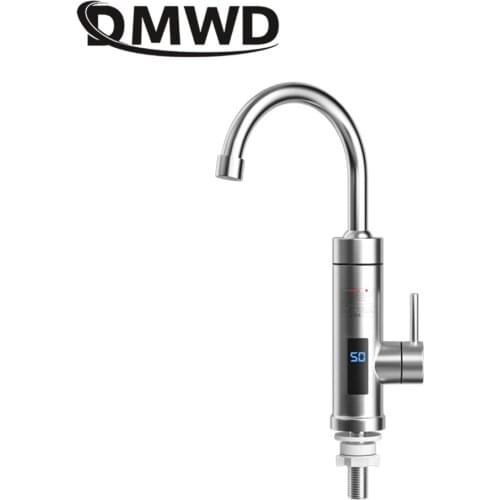 DMWD Household Electric Instant Heating Faucet Hot Cold Dual-use Water Heater Kitchen Faucet Heating Tap LED Display Tankless