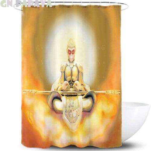 Great Sage Equal to Heaven Psychedelic macrame Bath Curtain Waterproof Polyester Fabric orange Shower Curtains Screen with Hooks