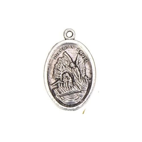 Jewelery Charms Pendants DIY Ornaments Handmade Oval Religions St Michae Guardian Angel Silver Metal Classic Findings 26mm 20pcs