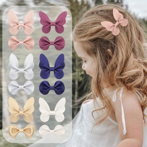 The New Hair Clips The Childs Lovely Hair Decoration The Pure Color The Butterfly Modelling Bundle Of Hair Sweet