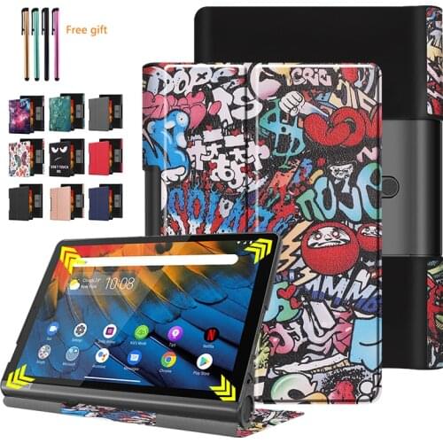 Protective Case For Lenovo Yoga Smart Tab YT-X705F 10.1" tablet Slim Folding Cover For Lenovo Yoga Tab 5 YT-X705 Case+pen gifts
