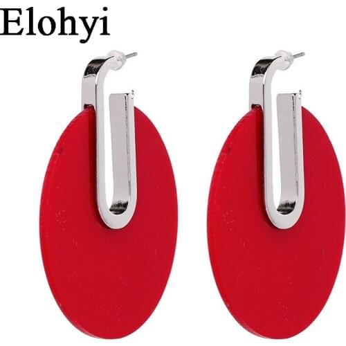 ELOHYI New Boheimia Retro Women Geometric Texture Resin Statement Earrings For Women Party Jewelry Christmas Gift Wholesale