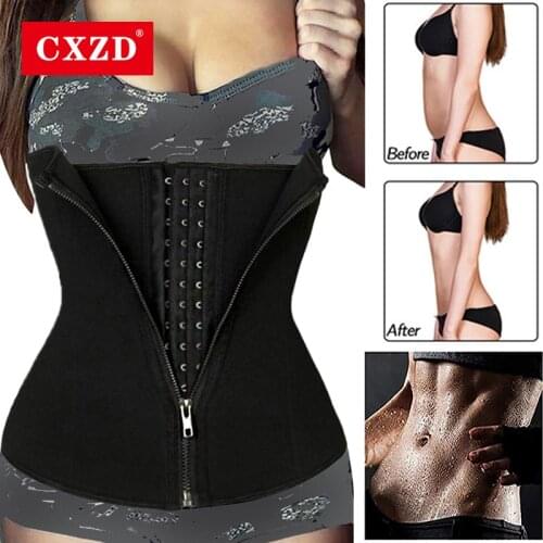 CXZD Women Waist Trainer Zipper for Weight Loss Tummy Control Sport Corset Cincher Trimmer Girdle Body Shapewear