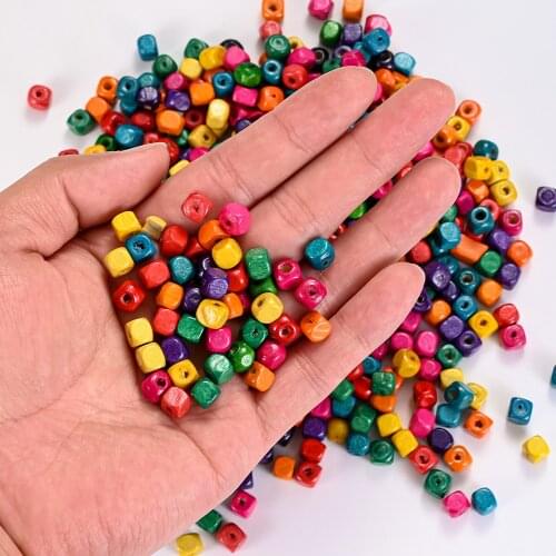 100/200/300pc 6mm Square Wood Beads High Quality Natural Loose Spacer Beads for Jewelry Making Bracelet Necklace DIY Accessories