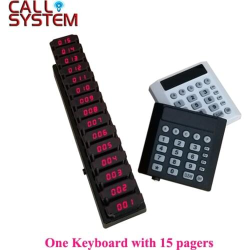 15 Coaster Pagers+1 Keypad Transmitter Pager Restaurant Wireless Calling System