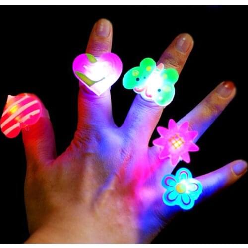 2020 Night Luminous Rings LED Flash Finger Cartoon Light Childrens Party Toys for Kids Play Glow In The Dark for Kids Toys E