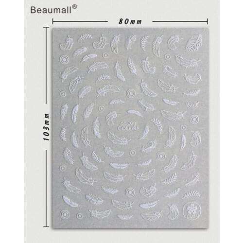 3D White Nails Art Manicure Back Glue Decal Decorations Nail Sticker For Nails Tips Beauty