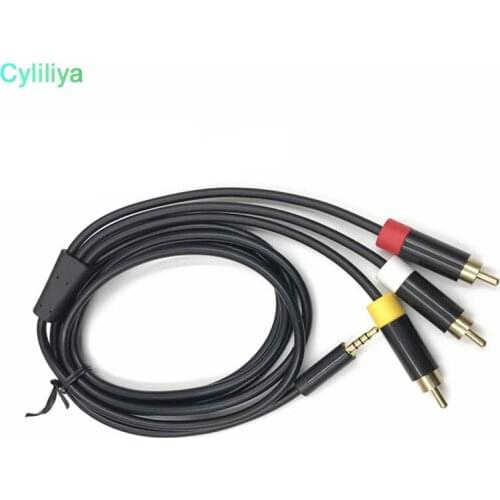 50pcs lots 1.8m 6FT RCA 480i Audio Video Optical Cable Digital AV Cord Adapter For Microsoft For Xbox 360 E Console Video Game