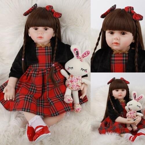 60CM Doll Simulation Silicone Cloth Body Baby Rebirth Doll Toy Early Education Toy Photography Props Early Childhood Playmate