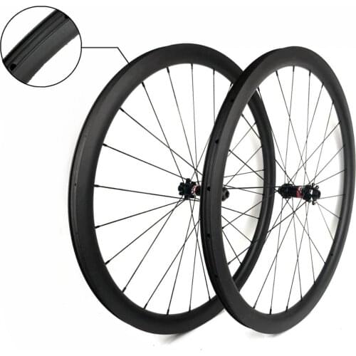 700C carbon wheels 38mm depth 25mm width compatible Clincher&Tubeless Road disc brake bike wheelset with novatec 411/412 hubs