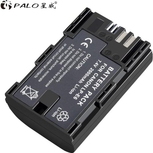 PALO 1PCS 2000mAh LP-E6 LP E6 LP-E6N Camera Battery For Canon EOS 6D 7D 5D Mark II III IV 60D 60Da 70D 80D 5DS R XC10 camera