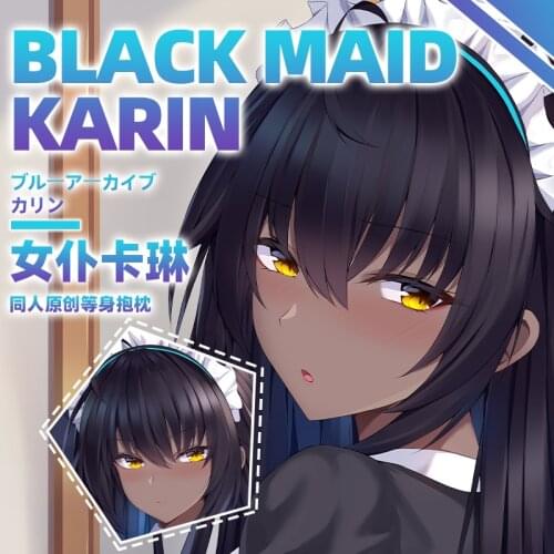Anime Blue Archive Black Maid Karin Cosplay Dakimakura Hugging Body Pillow Case Japanese Otaku Loli Pillow Cushion Cover Gifts