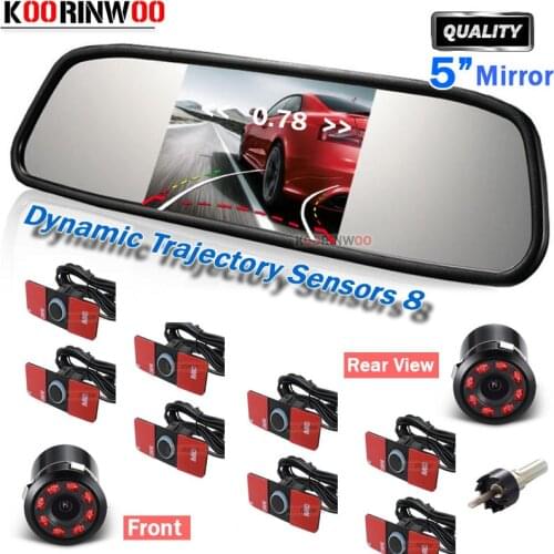 Koorinwoo Original 13mm Flat Intelligent System Car Parking sensors with camera Front + Back 8 Distance Radar Detector For Cars