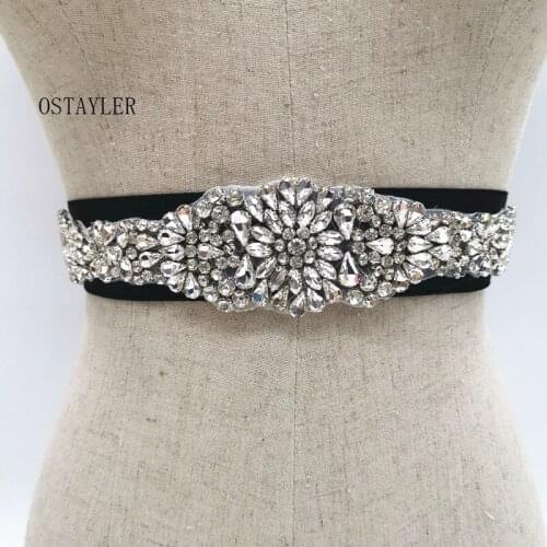 White Black Women Waist Belt Rhinestone Crystal Flower Bead Elastic Corset Belt Elegant Ladies Strap Waistband Wedding Sashes