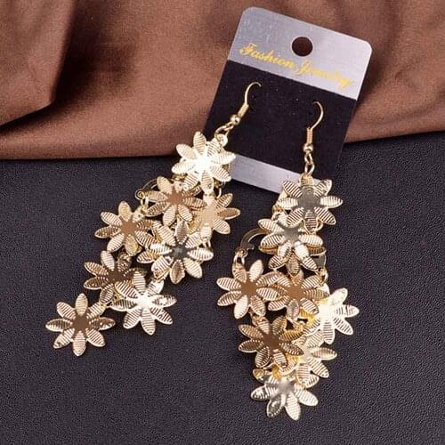 Long Earrings Hot Sale Trendy Clip Earrings Without Piercing No Hole snowflake Earrings For Women Fashion Jewelry