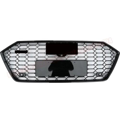 For Rs7 style Black Silver front hex mesh honeycomb hoodgrill gloss for audi a7 s7 2019 2020 2021 car accessories