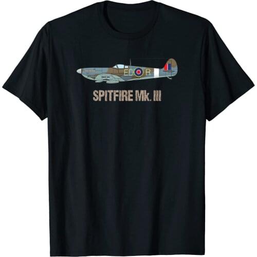 WW2 Spitfire Fighter Plane Warbird Men T-Shirt Short Casual 100% COTTON O-Neck harajuku t shirt