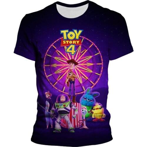 New Fashion Toy Story Cartoon Letter Mens Women Short Sleeve T-Shirt Polyester Kids Baby Boy Girl Summer Clothes Top Tee