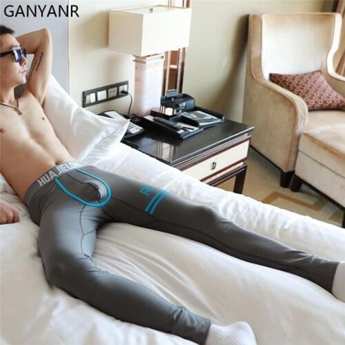 GANYANR Compression Pants Running Tights Men Gym Leggings Sportswear Sexy Basketball Sport Yoga Fitness Track Workout Thermal