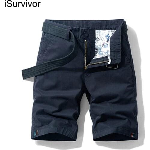 ISurvivor 2021 New Mens Cotton Casual Shorts Summer Five-point Loose Overalls Fashion Trend Breeches Beach Pants