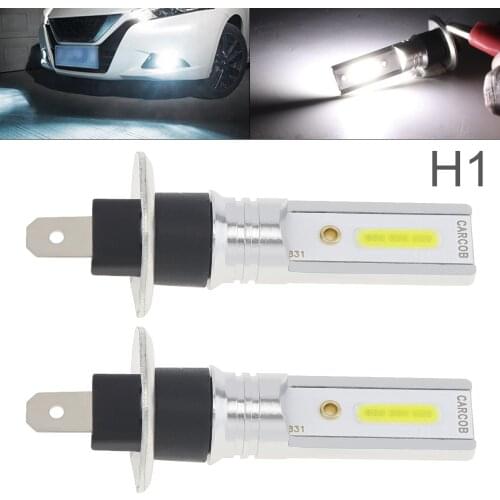 2pcs 12V 24V H1 COB SMD Car Lights 1200LM 6500K-7500K White Driving Running Car Lamp Auto Light Bulbs for Cars Vehicles SUVs