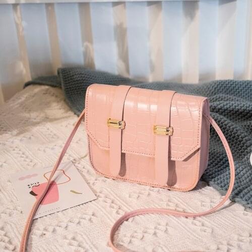 NEW Mini Small Square Bags for Women Ladies Shoulder Bag PU Solid Color Buckle Messenger Bag Small Square Handbag