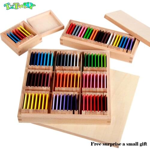 Montessori Sensorial Material Learning Color Tablet Box Teaching Aids Sensory Puzzle Building Block Swatches Wooden Toy