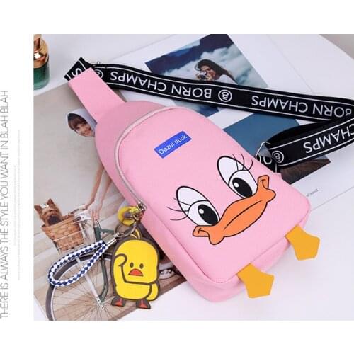 Disney cartoon Donald Duck cute lady canvas chest bag princess fashion all-match one shoulder messenger phone coin lipstick bag