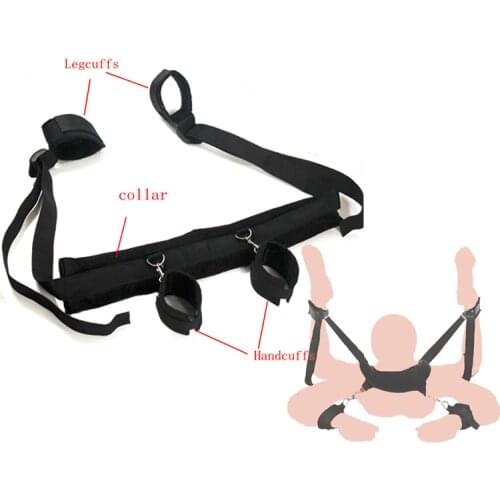 Fetish BDSM bondage handcuff foot cuffs Adult Restraints Bandage Slingback Strapon collar Sex toys for Couples Hogtie Sex Games
