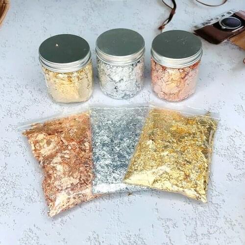 New 3g Imitation Gold Sliver Copper Foil Sequins Glitters Craft Leaf Flake Sheets Bulk Foil Paper For Gilding DIY Nail Art Decor