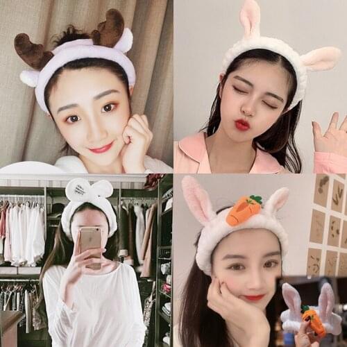 17 Styles Coral Fleece Headband Woman Wash Face Cute Plush Wide Side Hairband Coral Fleece Hair Hoop Girl Hair Accessories